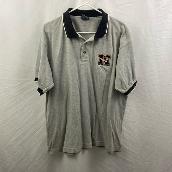 Vintage Mizzou Missouri Tigers SEC Big 12 MU Gray Size Xl Polo Shirt - Picture 1 of 8